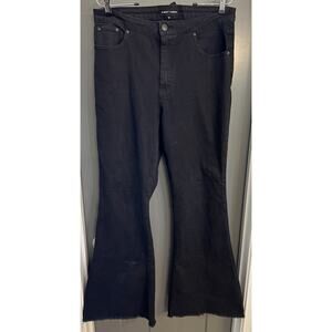 Almost Famous Black Jeans Size 13. Lace-up Back Bell- Bottoms Frayed Hem